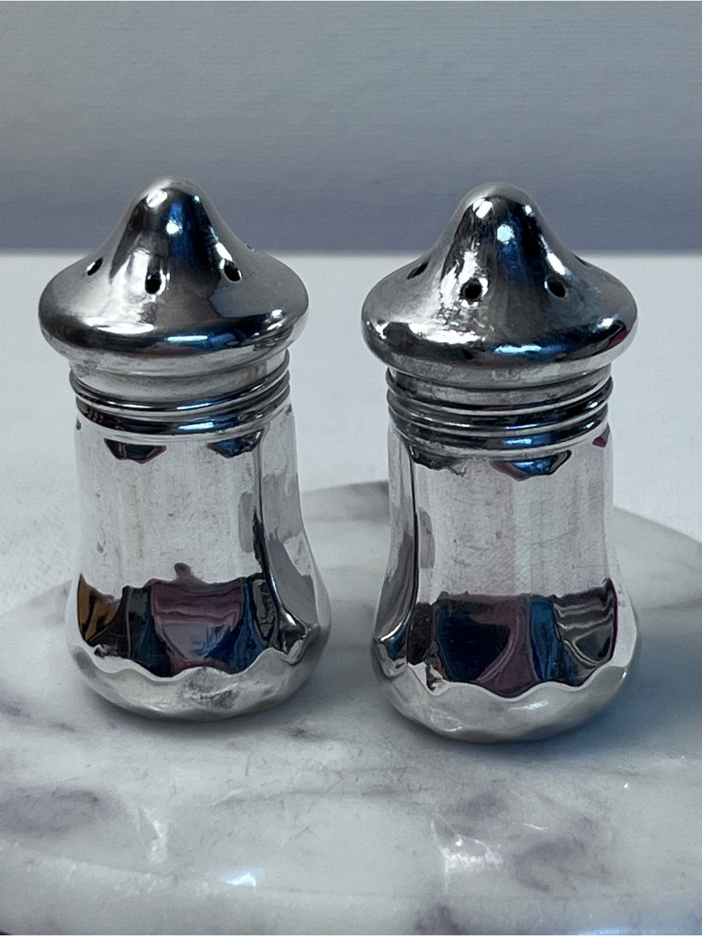 Vintage-Style Sterling Silver Salt and Pepper Shakers